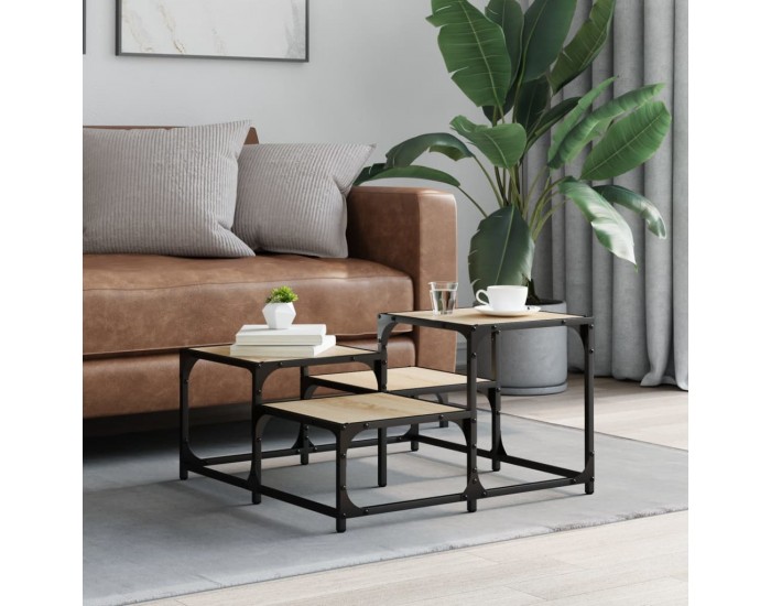 Sonata H Кафе маса, дъб сонома, 68x68x40 см, инженерно дърво