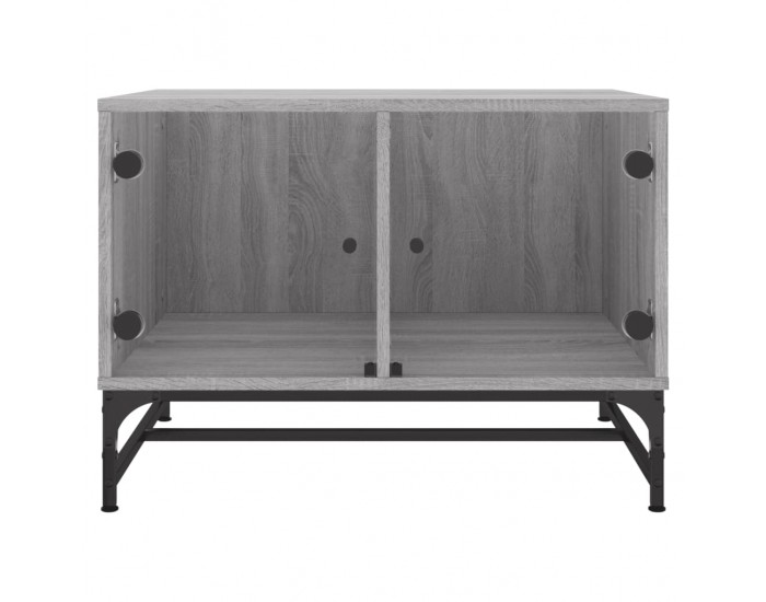 Sonata H Маса за кафе със стъклени врати, сив сонома, 68,5x50x50 см