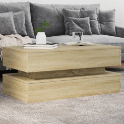 Sonata H Маса за кафе с LED осветление, сонома дъб, 90x50x40 см - Холни маси