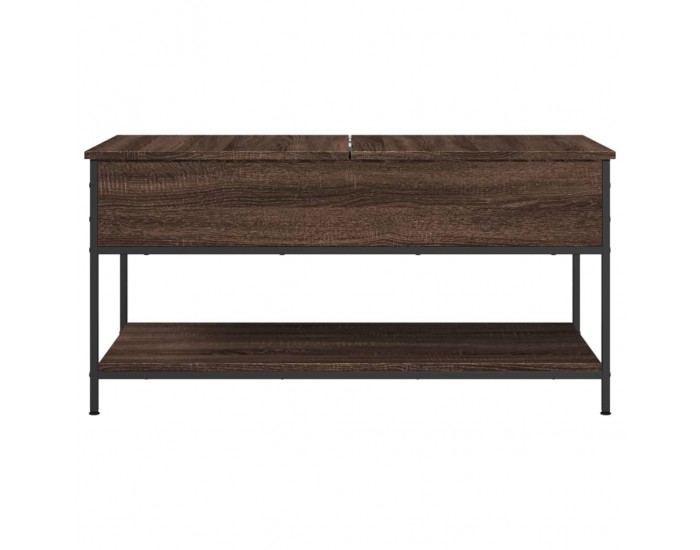 Sonata H Кафе маса, кафяв дъб, 100x50x50 см, инженерно дърво и метал