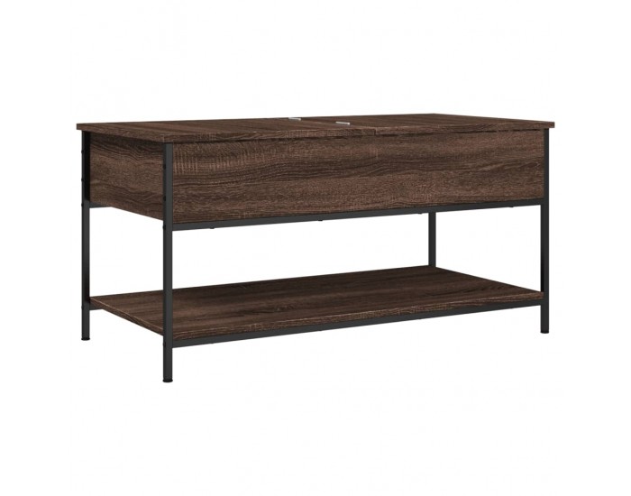 Sonata H Кафе маса, кафяв дъб, 100x50x50 см, инженерно дърво и метал