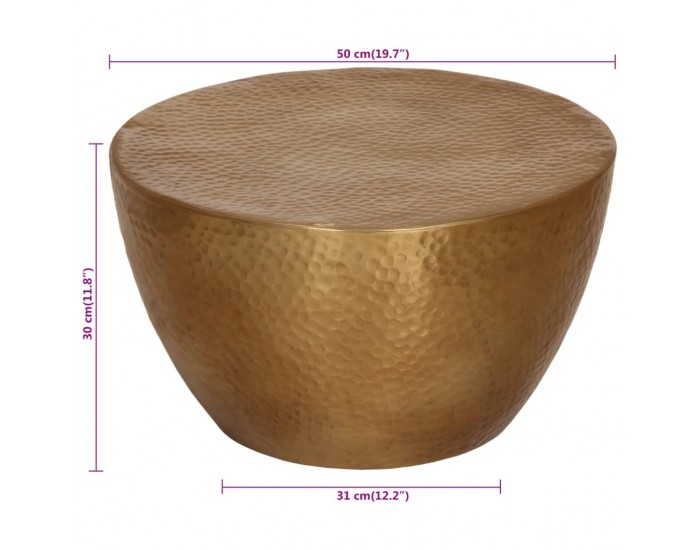 Sonata H Маса за кафе, кован алуминий, Ø 50x30 см, месинг