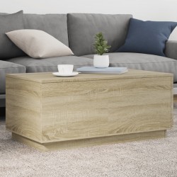 Sonata H Маса за кафе с LED осветление, сонома дъб, 90x50x40 см - Холни маси
