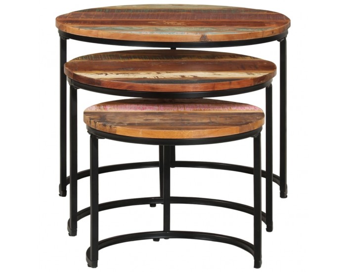 Sonata H Стифиращи маси, 3 бр, регенерирано дърво масив