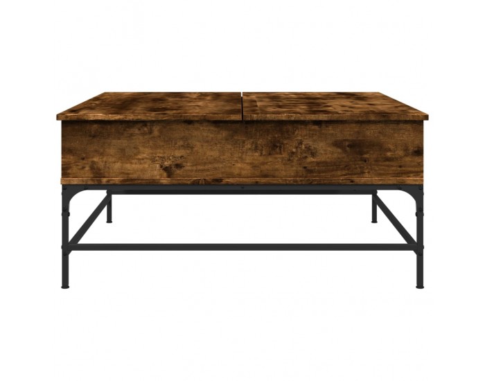 Sonata H Кафе маса, опушен дъб, 95x95x45 см, инженерно дърво и метал