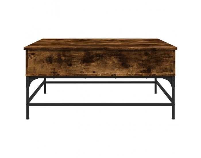 Sonata H Кафе маса, опушен дъб, 95x95x45 см, инженерно дърво и метал