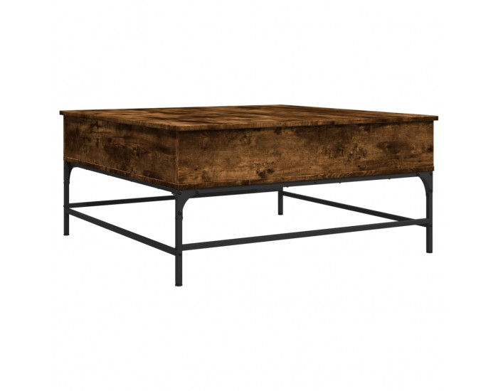 Sonata H Кафе маса, опушен дъб, 95x95x45 см, инженерно дърво и метал