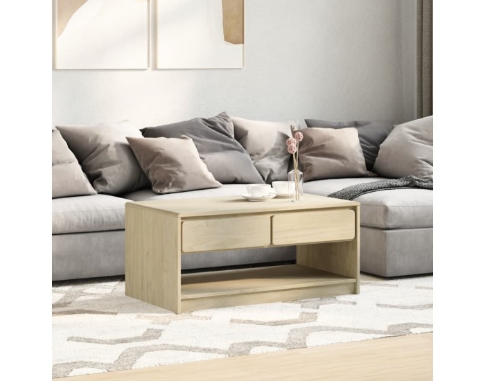 Sonata H Кафе маса SAUDA, дъб, 99x55x45 см, борово дърво масив