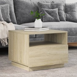 Sonata H Маса за кафе с LED осветление, сонома дъб, 50x49x40 см - Холни маси