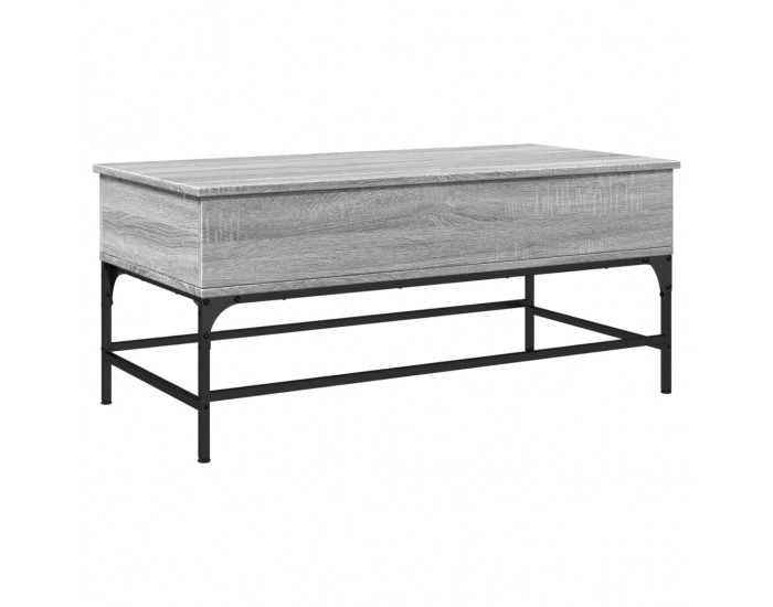 Sonata H Кафе маса, сив сонома, 100x50x45 см, инженерно дърво и метал