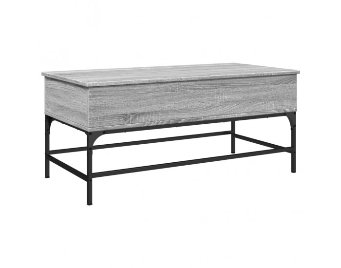 Sonata H Кафе маса, сив сонома, 100x50x45 см, инженерно дърво и метал