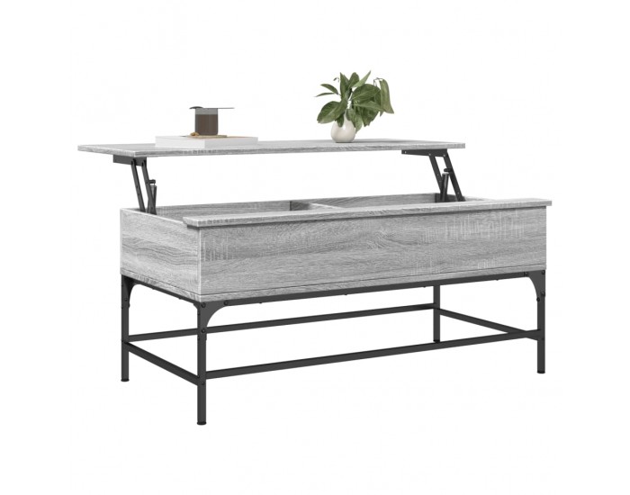 Sonata H Кафе маса, сив сонома, 100x50x45 см, инженерно дърво и метал