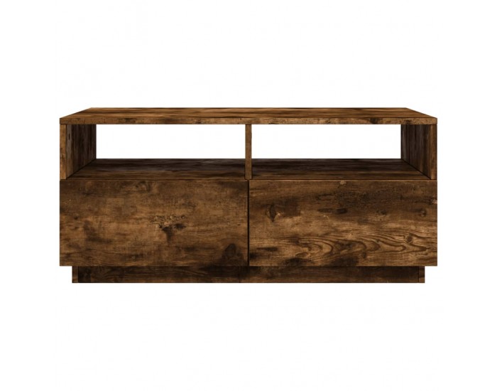 Sonata H Маса за кафе с LED осветление, опушен дъб, 90x49x40 см