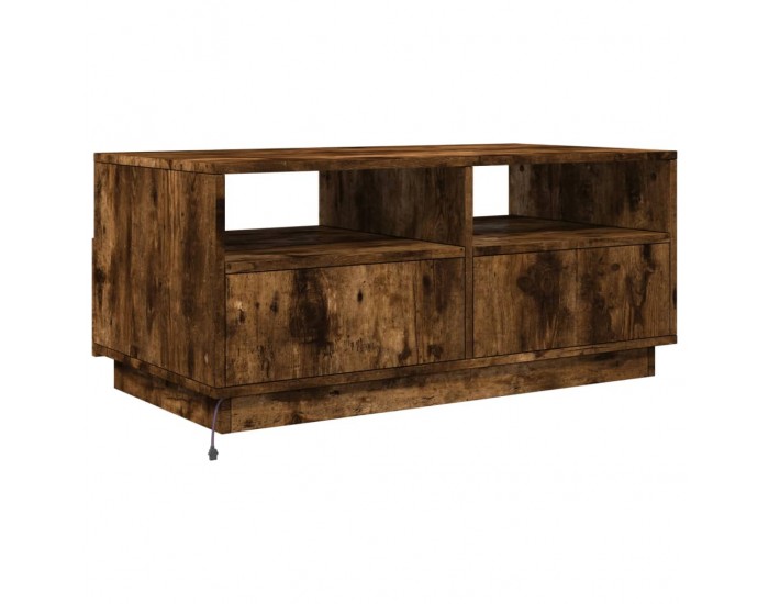 Sonata H Маса за кафе с LED осветление, опушен дъб, 90x49x40 см