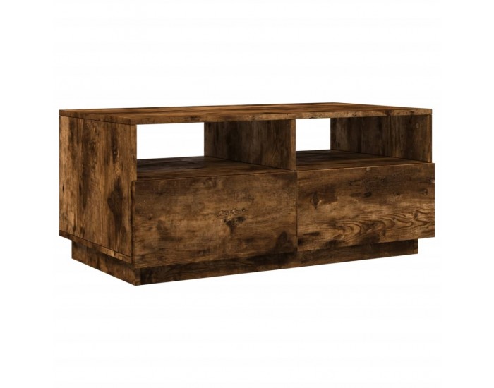 Sonata H Маса за кафе с LED осветление, опушен дъб, 90x49x40 см