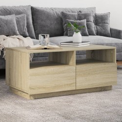 Sonata H Маса за кафе с LED осветление, сонома дъб, 90x49x40 см - Холни маси