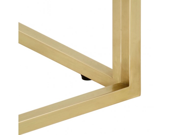 Sonata H Кафе маса, златиста, неръждаема стомана и закалено стъкло