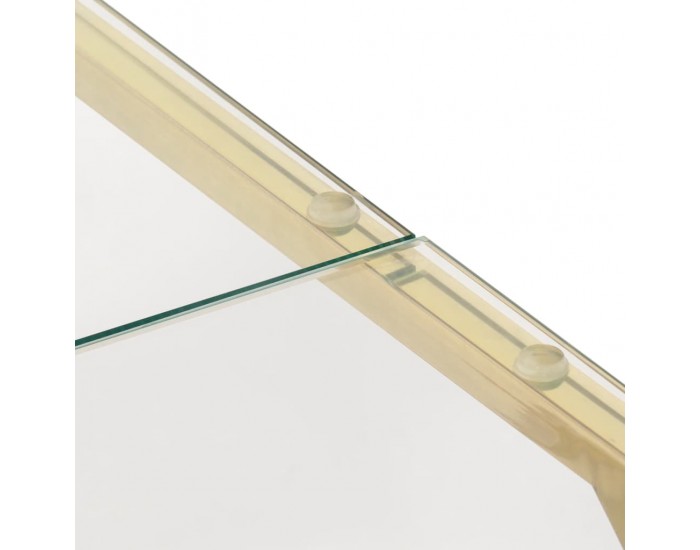 Sonata H Кафе маса, златиста, неръждаема стомана и закалено стъкло