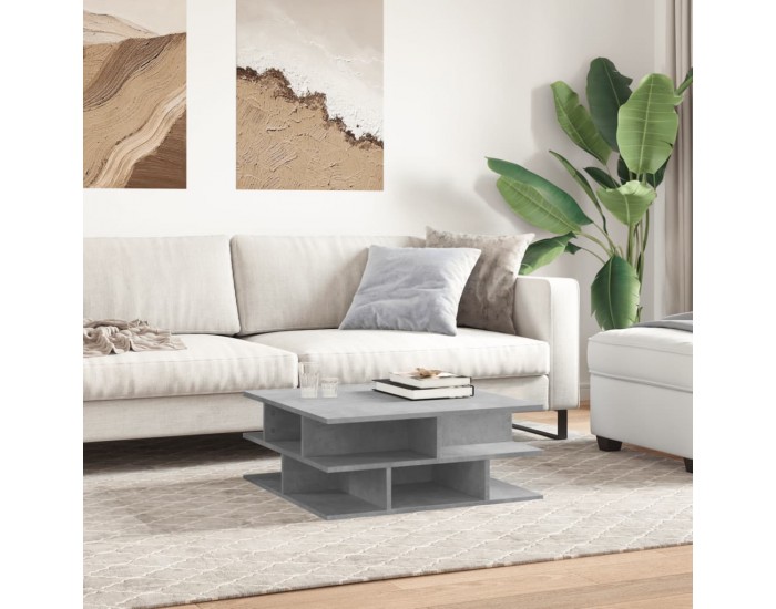 Sonata H Маса за кафе, бетонно сива, 70x70x29 см, инженерно дърво