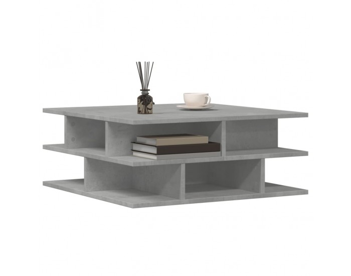 Sonata H Маса за кафе, бетонно сива, 70x70x29 см, инженерно дърво