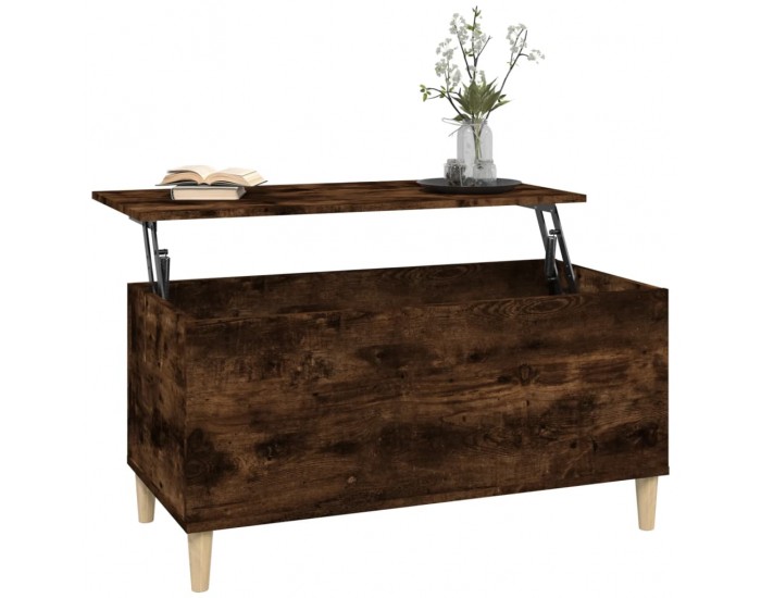 Sonata H Кафе маса, опушен дъб, 90x44,5x45 см, инженерно дърво