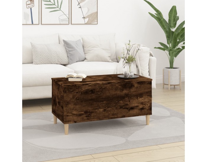 Sonata H Кафе маса, опушен дъб, 90x44,5x45 см, инженерно дърво