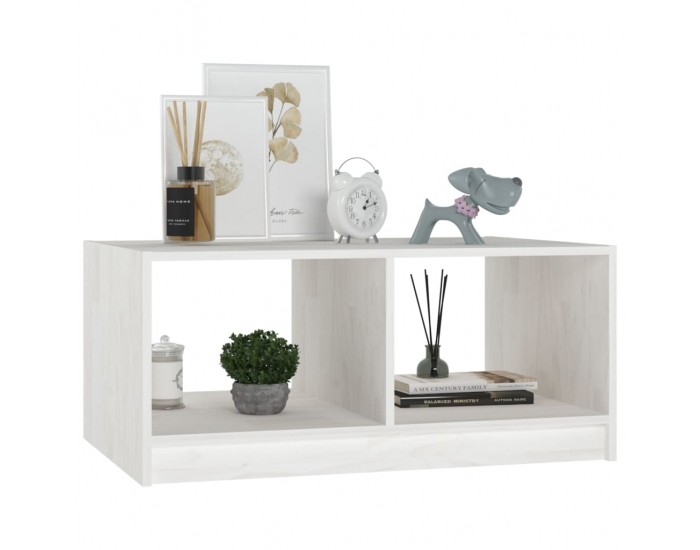 Sonata H Маса за кафе, бяла, 75x50x33,5 см, борово дърво масив