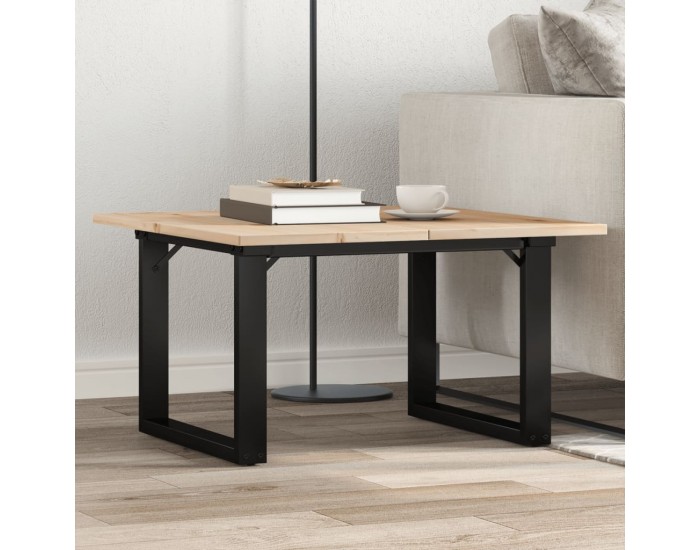 Sonata H Кафе маса О-образна рамка 60x60x40 см бор масив и чугун