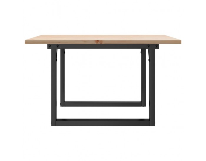 Sonata H Кафе маса О-образна рамка 60x60x40 см бор масив и чугун