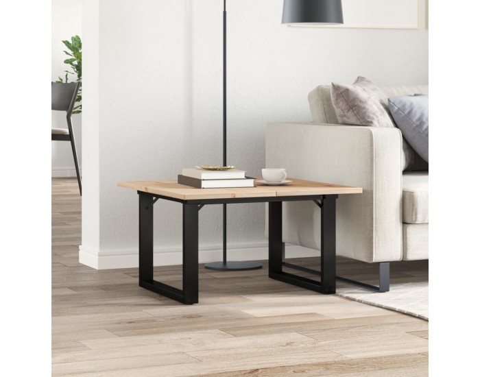 Sonata H Кафе маса О-образна рамка 60x60x40 см бор масив и чугун