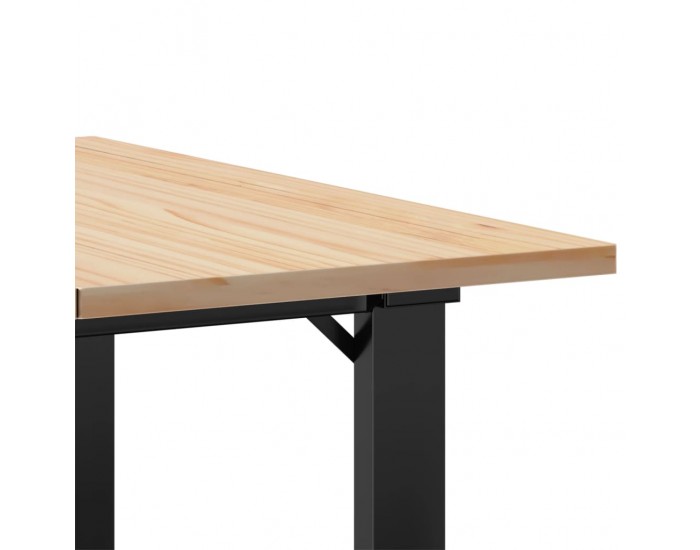 Sonata H Кафе маса О-образна рамка 60x60x40 см бор масив и чугун