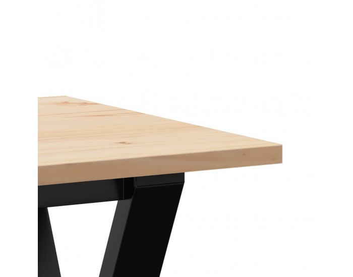 Sonata H Кафе маса Y-образна рамка 100x50x45 см бор масив и чугун