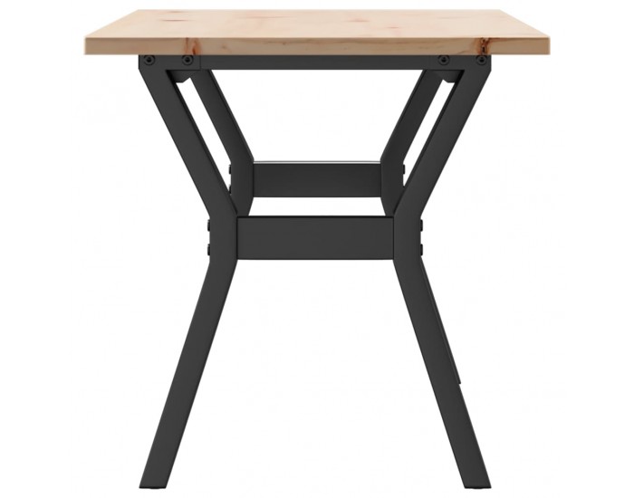 Sonata H Кафе маса Y-образна рамка 100x50x45 см бор масив и чугун