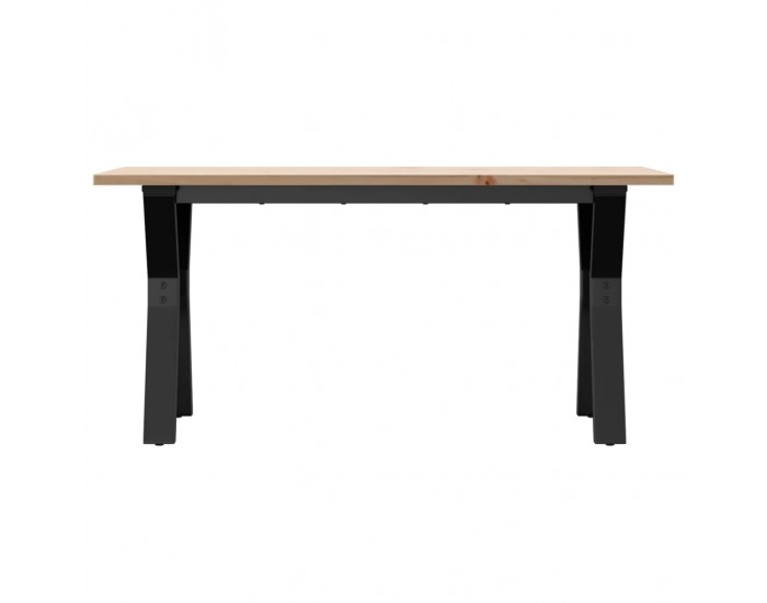 Sonata H Кафе маса Y-образна рамка 100x50x45 см бор масив и чугун