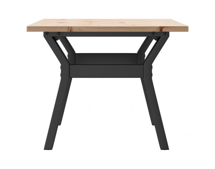 Sonata H Кафе маса Y-образна рамка 80x50x40 см бор масив и чугун