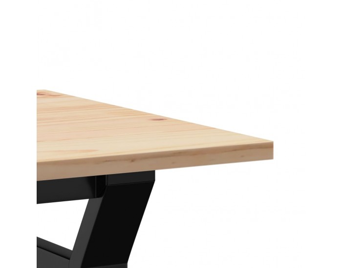 Sonata H Кафе маса Y-образна рамка 80x50x40 см бор масив и чугун