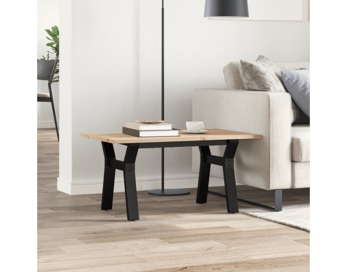 Sonata H Кафе маса Y-образна рамка 80x50x40 см бор масив и чугун