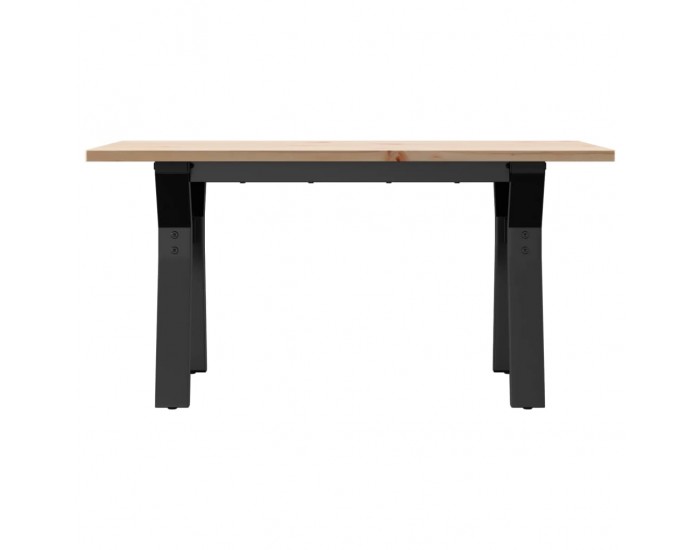 Sonata H Кафе маса Y-образна рамка 80x50x40 см бор масив и чугун