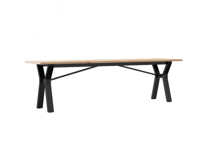 Sonata H Кафе маса Y-образна рамка 160x40x45 см бор масив и чугун