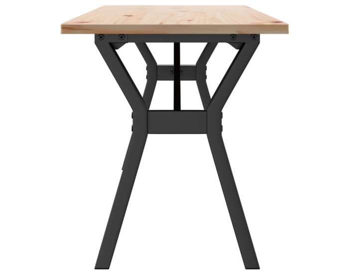 Sonata H Кафе маса Y-образна рамка 160x40x45 см бор масив и чугун