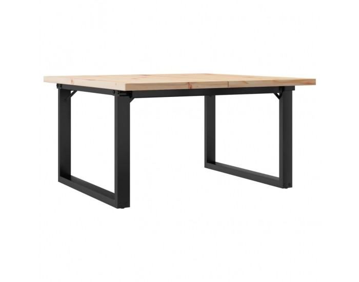 Sonata H Кафе маса О-образна рамка 90x90x45,5 см бор масив и чугун