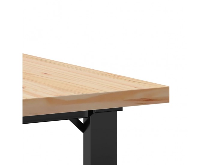 Sonata H Кафе маса О-образна рамка 90x90x45,5 см бор масив и чугун