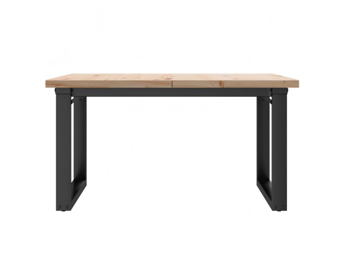 Sonata H Кафе маса О-образна рамка 90x90x45,5 см бор масив и чугун