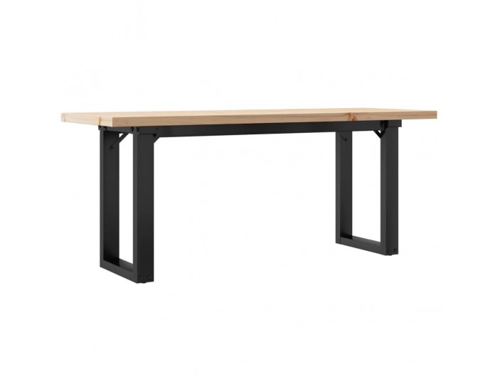 Sonata H Кафе маса О-образна рамка 110x40x45,5 см бор масив и чугун