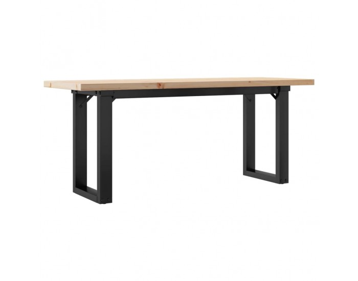 Sonata H Кафе маса О-образна рамка 110x40x45,5 см бор масив и чугун