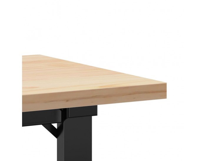 Sonata H Кафе маса О-образна рамка 110x40x45,5 см бор масив и чугун