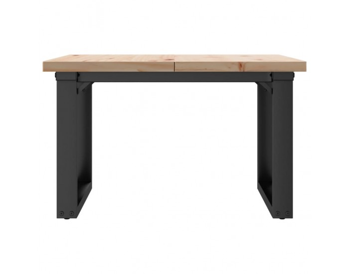 Sonata H Кафе маса О-образна рамка 70x70x40,5 см бор масив и чугун