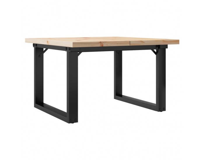 Sonata H Кафе маса О-образна рамка 70x70x40,5 см бор масив и чугун