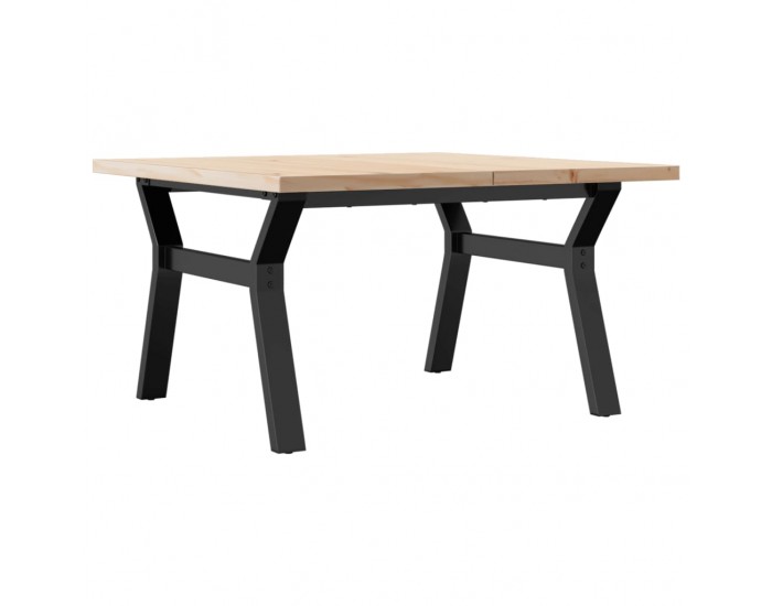 Sonata H Кафе маса Y-образна рамка 80x80x45,5 см бор масив и чугун