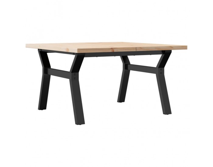 Sonata H Кафе маса Y-образна рамка 80x80x45,5 см бор масив и чугун